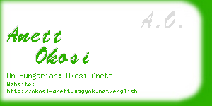 anett okosi business card